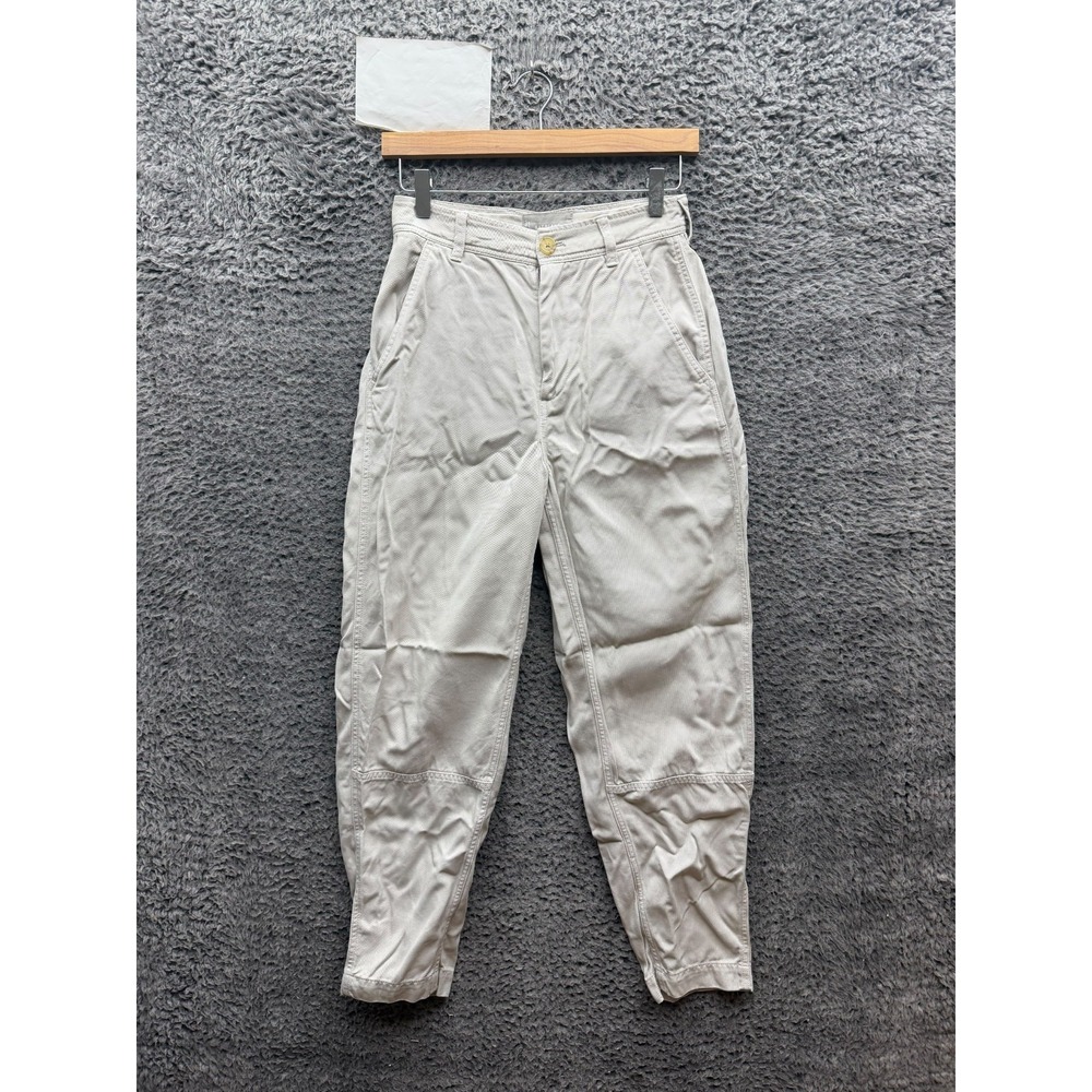 Everlane High Rise Relaxed Fit Buttersoft The Chino Utility Pants Bone Size 00